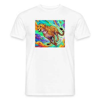 cheetah - Men's T-Shirt - white - Front - AI Model Male 178 dark (178cm)