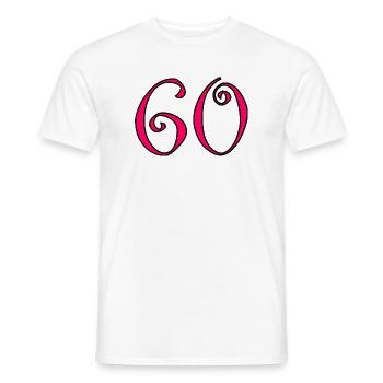 60. 60 ANS. 60e ANNIVERSAIRE. ANNIVERSAIRE 60 ANS. - T-shirt homme - blanc - Devant - AI Model Male 178 dark (178cm)