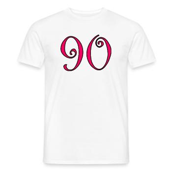 90. 90 ANS. 90e ANNIVERSAIRE. ANNIVERSAIRE 90 ANS. - T-shirt homme - blanc - Devant - AI Model Male 178 dark (178cm)