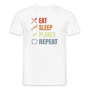 Eat Sleep Planes Repeat - Männer T-Shirt - Weiß - Vorne - AI Model Male 178 dark (178cm)
