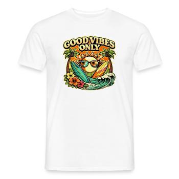 Surf Sonnenuntergang Palmen Strand Design - Männer T-Shirt - Weiß - Vorne - AI Model Male 178 dark (178cm)