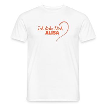 Alisa als Herz - Männer T-Shirt - Weiß - Vorne - AI Model Male 178 dark (178cm)