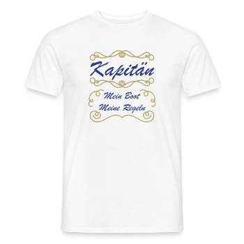 Kapitän mein Boot meine Regeln lustiger Spruch - Männer T-Shirt - Weiß - Vorne - AI Model Male 178 dark (178cm)