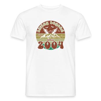 22e anniversaire : Légende vivante depuis le VIN 04/2004 - T-shirt homme - blanc - Devant - AI Model Male 178 dark (178cm)