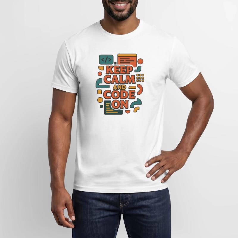 Keep Calm and Code On – Lustiges Coder Shirt Männer T-Shirt