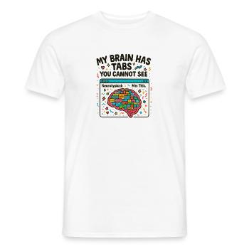 Buntes Gehirn mit versteckten Tabs - Männer T-Shirt - Weiß - Vorne - AI Model Male 178 dark (178cm)