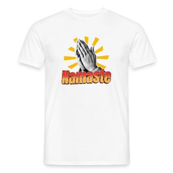 Namaste - Spiritual message - Men's T-Shirt - white - Front - AI Model Male 178 dark (178cm)
