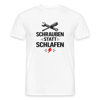 Schrauben statt Schlafen - Männer T-Shirt - Weiß - Vorne - AI Model Male 178 dark (178cm)