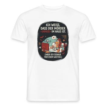Horror Filme Schauen Lustiger Spruch - Männer T-Shirt - Weiß - Vorne - AI Model Male 178 dark (178cm)