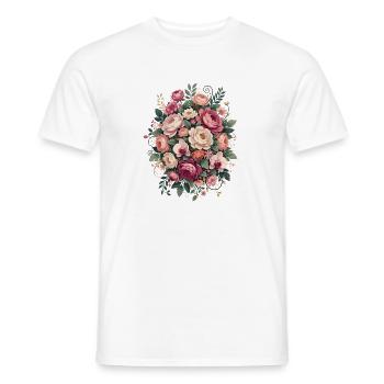Blütenbouquet Florales Design - Männer T-Shirt - Weiß - Vorne - AI Model Male 178 dark (178cm)