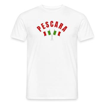Pescara kreuzte italienische Flaggen - Männer T-Shirt - Weiß - Vorne - AI Model Male 178 dark (178cm)
