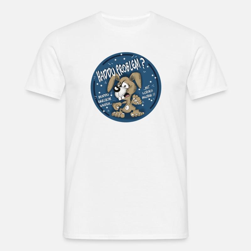 Hasen-Comic Haddu Problem? - Männer T-Shirt - Weiß