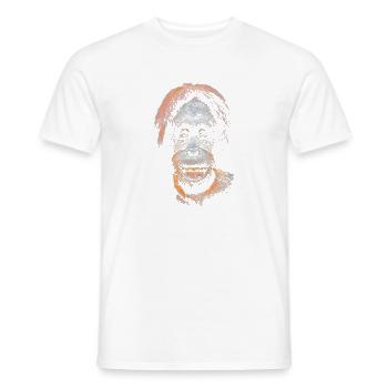 Funny meme with an orangutan - Men's T-Shirt - white - Front - AI Model Male 178 dark (178cm)