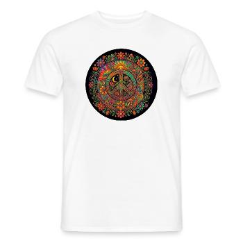 Peace Love Nature Hippie - Men's T-Shirt - white - Front - AI Model Male 178 dark (178cm)