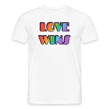 Love Wins Rainbow Gradient - Men's T-Shirt - white - Front - AI Model Male 178 dark (178cm)
