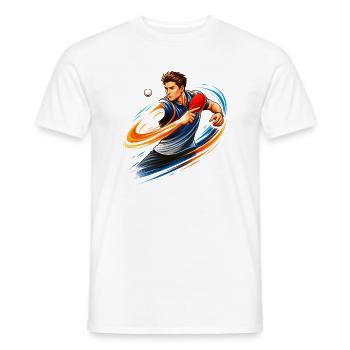 Tischtennis Shirt Spin Topspin Ping Pong - Männer T-Shirt - Weiß - Vorne - AI Model Male 178 dark (178cm)