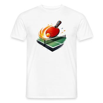 Table Tennis Shirt Ping Pong Club Player - Men's T-Shirt - white - Front - AI Model Male 178 dark (178cm)