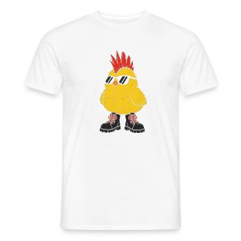 Punkküken mit Sonnenbrille - Männer T-Shirt - Weiß - Vorne - AI Model Male 178 dark (178cm)