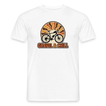 Art vintage de vélo Gravel & Chill des années 70 - T-shirt homme - blanc - Devant - AI Model Male 178 dark (178cm)