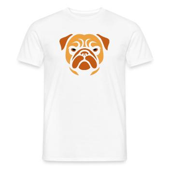 Mops , Hundekopf - Männer T-Shirt - Weiß - Vorne - AI Model Male 178 dark (178cm)