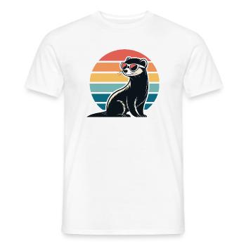 Furet rétro au soleil - T-shirt homme - blanc - Devant - AI Model Male 178 dark (178cm)