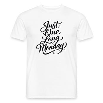 Sarcasme – Just a Long Monday – Funny Women - T-shirt homme - blanc - Devant - AI Model Male 178 dark (178cm)