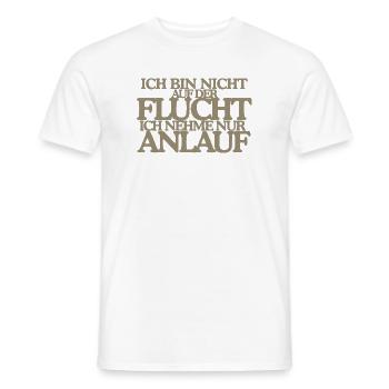 Keine Flucht Nur Anlauf Lustiges Retro Design - Männer T-Shirt - Weiß - Vorne - AI Model Male 178 dark (178cm)