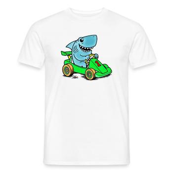Hai Racer Go-Kart Abenteuer - Männer T-Shirt - Weiß - Vorne - AI Model Male 178 dark (178cm)