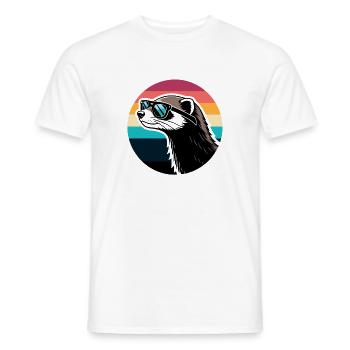 Frettchen-Silhouette Retro-Regenbogen - Männer T-Shirt - Weiß - Vorne - AI Model Male 178 dark (178cm)