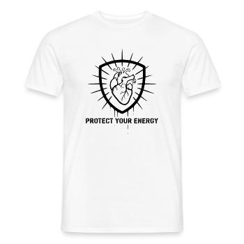 Strong Protect Your Energy Shield - Men's T-Shirt - white - Front - AI Model Male 178 dark (178cm)