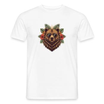 Sun bear in tropical style - Men's T-Shirt - white - Front - AI Model Male 178 dark (178cm)