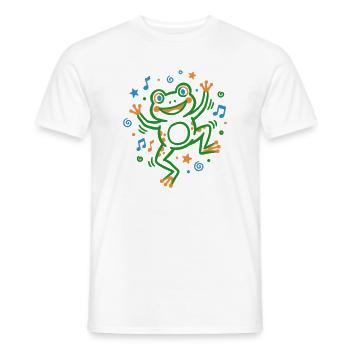 Tanzender Frosch mit Musik - Männer T-Shirt - Weiß - Vorne - AI Model Male 178 dark (178cm)