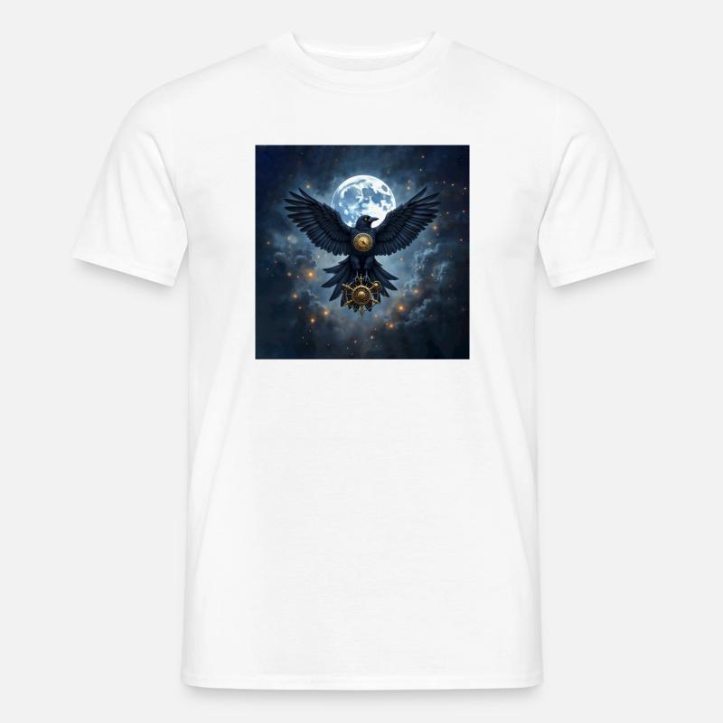 Corvo Siderele con Timone Lunare - T-shirt uomo - bianco
