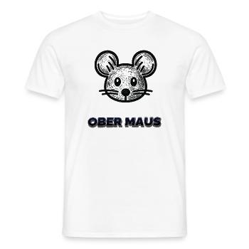 Obermaus – Lustiges Maus Geschenk - Männer T-Shirt - Weiß - Vorne - AI Model Male 178 dark (178cm)