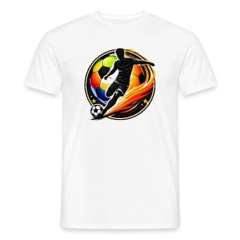 Soccer Shirt Player Silhouette Soccer Ball - Men's T-Shirt - white - Front - AI Model Male 178 dark (178cm)
