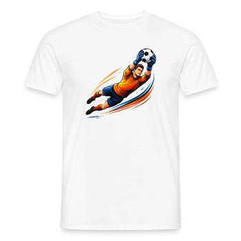 Torwart Shirt Fußball Keeper Save Soccer  - Männer T-Shirt - Weiß - Vorne - AI Model Male 178 dark (178cm)