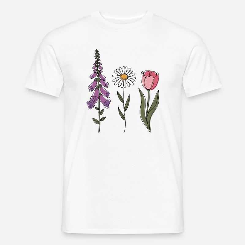 Foxglove-Daisy Tulip III - Männer T-Shirt - Weiß