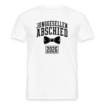 Junggesellenabschied 2026 JGA - Männer T-Shirt - Weiß - Vorne - AI Model Male 178 dark (178cm)