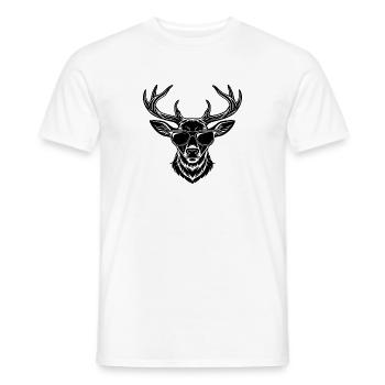 Hirschkopf-Sonnenbrille - Männer T-Shirt - Weiß - Vorne - AI Model Male 178 dark (178cm)