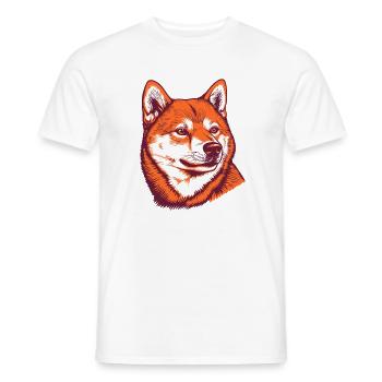 Shiba Inu Portrait - Men's T-Shirt - white - Front - AI Model Male 178 dark (178cm)
