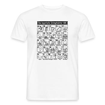 Bayerisches Schimpfwörter ABC - Männer T-Shirt - Weiß - Vorne - AI Model Male 178 dark (178cm)