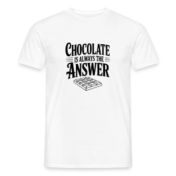 Chocolate Is Always the Answer - Men's T-Shirt - white - Front - AI Model Male 178 dark (178cm)