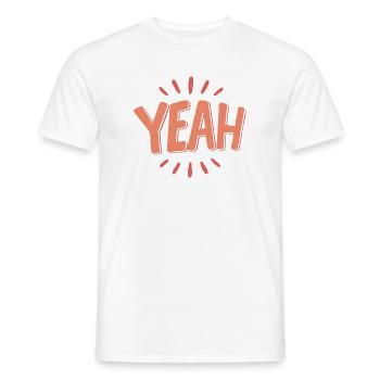 YEAH Peach  - T-shirt homme - blanc - Devant - AI Model Male 178 dark (178cm)