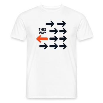 Flèche Inversée Contre Courant Design This Way Tot - T-shirt homme - blanc - Devant - AI Model Male 178 dark (178cm)