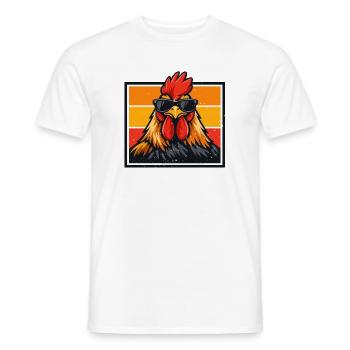 F-Caw-F Graphique drôle de mème de coq de poulet - T-shirt homme - blanc - Devant - AI Model Male 178 dark (178cm)