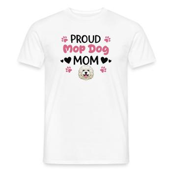 Proud Mop Dog Mother, Komondor - Men's T-Shirt - white - Front - AI Model Male 178 dark (178cm)