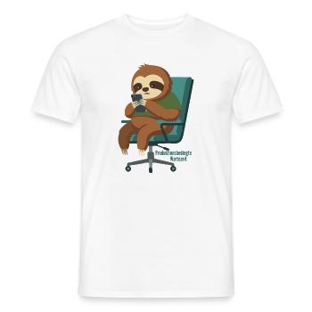 Sloth: Produktionsbedingte Wartezeit - Männer T-Shirt - Weiß - Vorne - AI Model Male 178 dark (178cm)