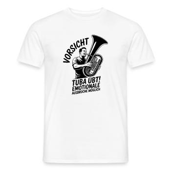Vorsicht Tuba übt emotionale Ausbrüche möglich - Männer T-Shirt - Weiß - Vorne - AI Model Male 178 dark (178cm)