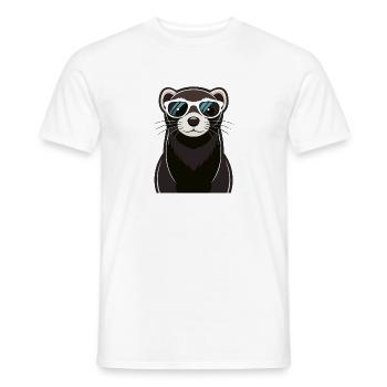 Furet Cool avec Lunettes de Soleil - T-shirt homme - blanc - Devant - AI Model Male 178 dark (178cm)