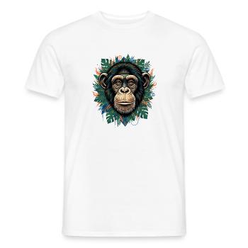 Affenporträt im Tropengrün - Männer T-Shirt - Weiß - Vorne - AI Model Male 178 dark (178cm)